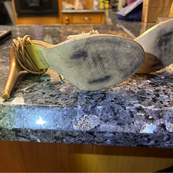 COPY - Steve Madden Lyla Rose Gold Leather Lucite Lace-Up Heels size 7.5 - Picture 6 of 8